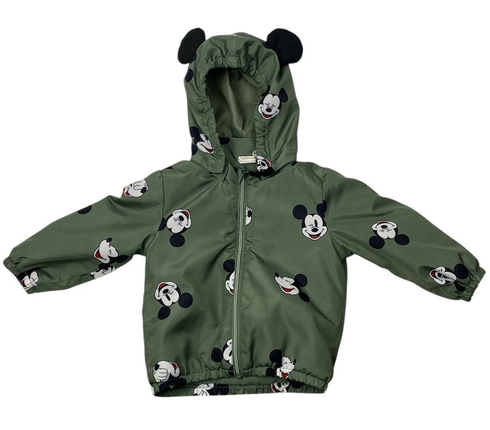 Disney Mickey Mouse Baby Kids Hoodie Ears Fleece Zip Raincoat Jacket Coat 9M